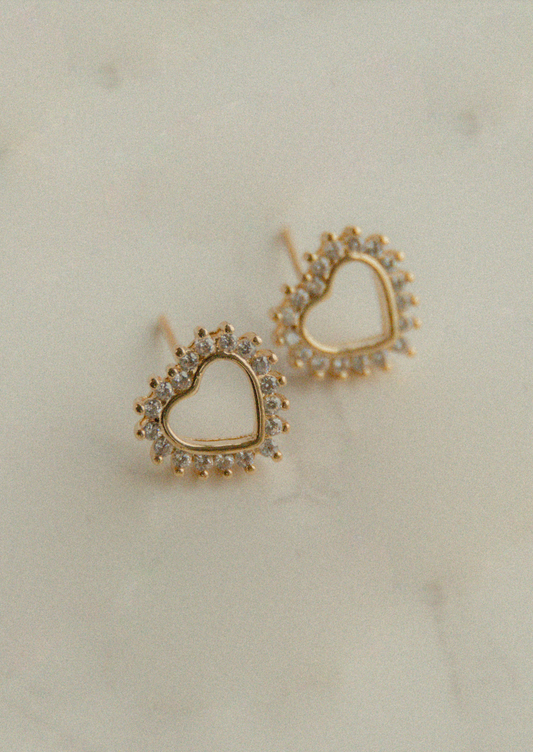The Shimmering Heart Studs