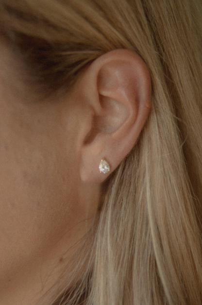The Crystal Teardrop Studs