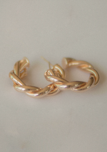 The Golden Twist Hoops