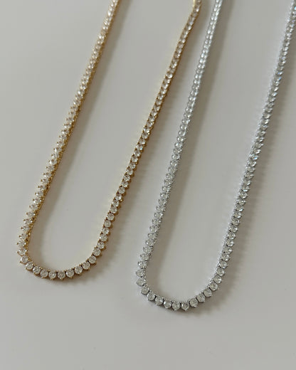 Pre-Order Three Prong Tennis Necklace