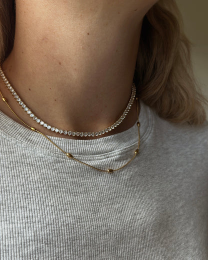 Pre-Order Three Prong Tennis Necklace